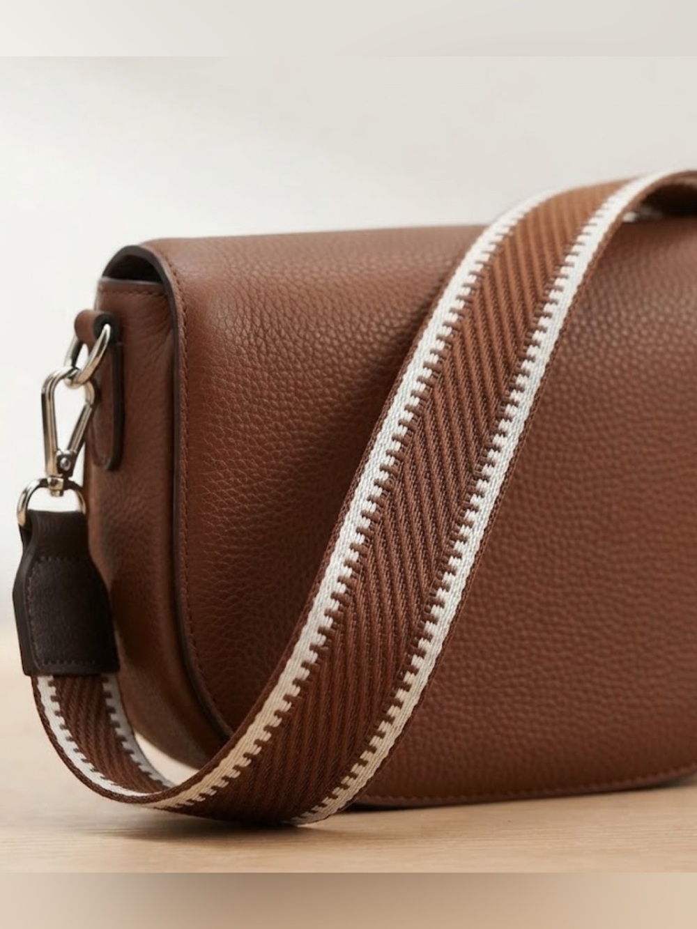 New No Brand Sources unknown brown canvas long adjustable handbag purse strap